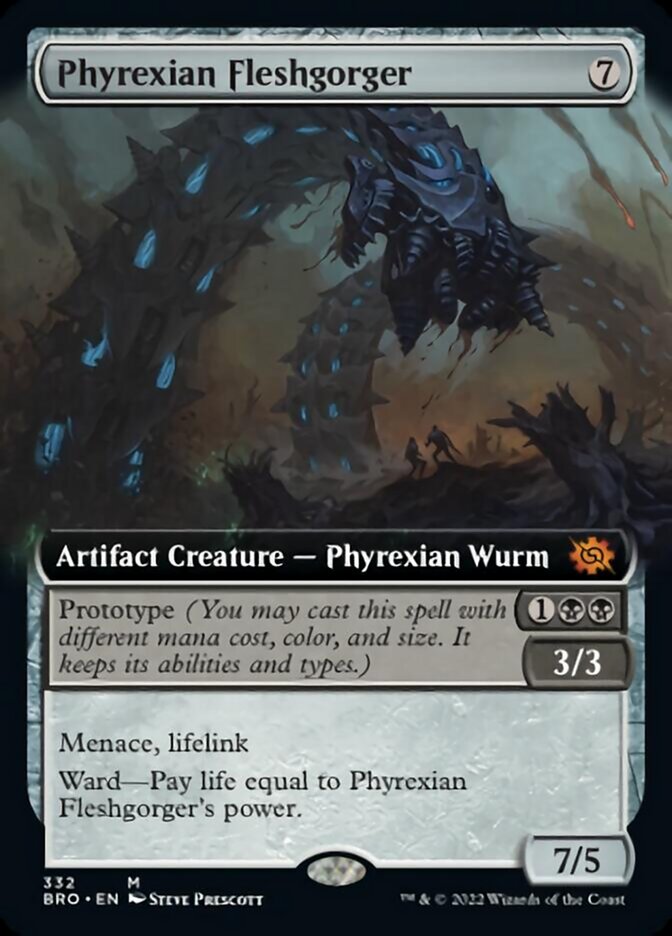 Phyrexian Fleshgorger (Extended Art) [The Brothers' War] | PLUS EV GAMES 