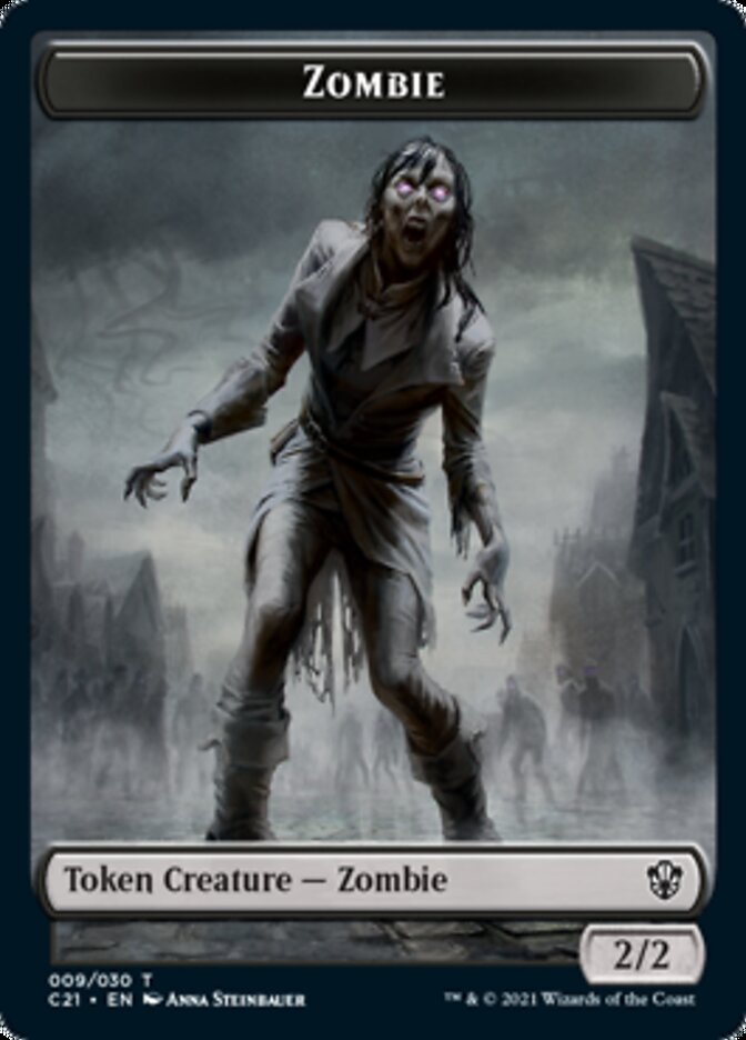 Zombie // Spirit Token [Commander 2021 Tokens] | PLUS EV GAMES 