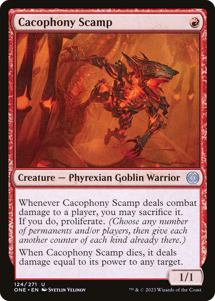 Cacophony Scamp [Phyrexia: All Will Be One] | PLUS EV GAMES 