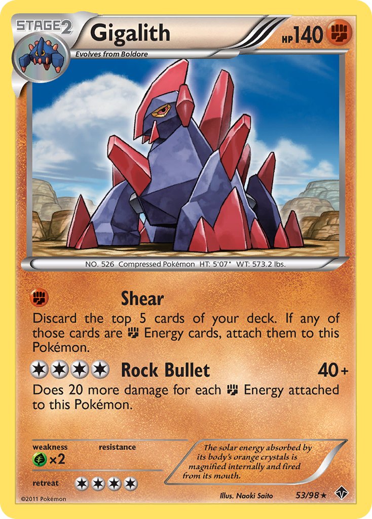 Gigalith (53/98) (Cracked Ice Holo) (Blister Exclusive) [Black & White: Emerging Powers] | PLUS EV GAMES 
