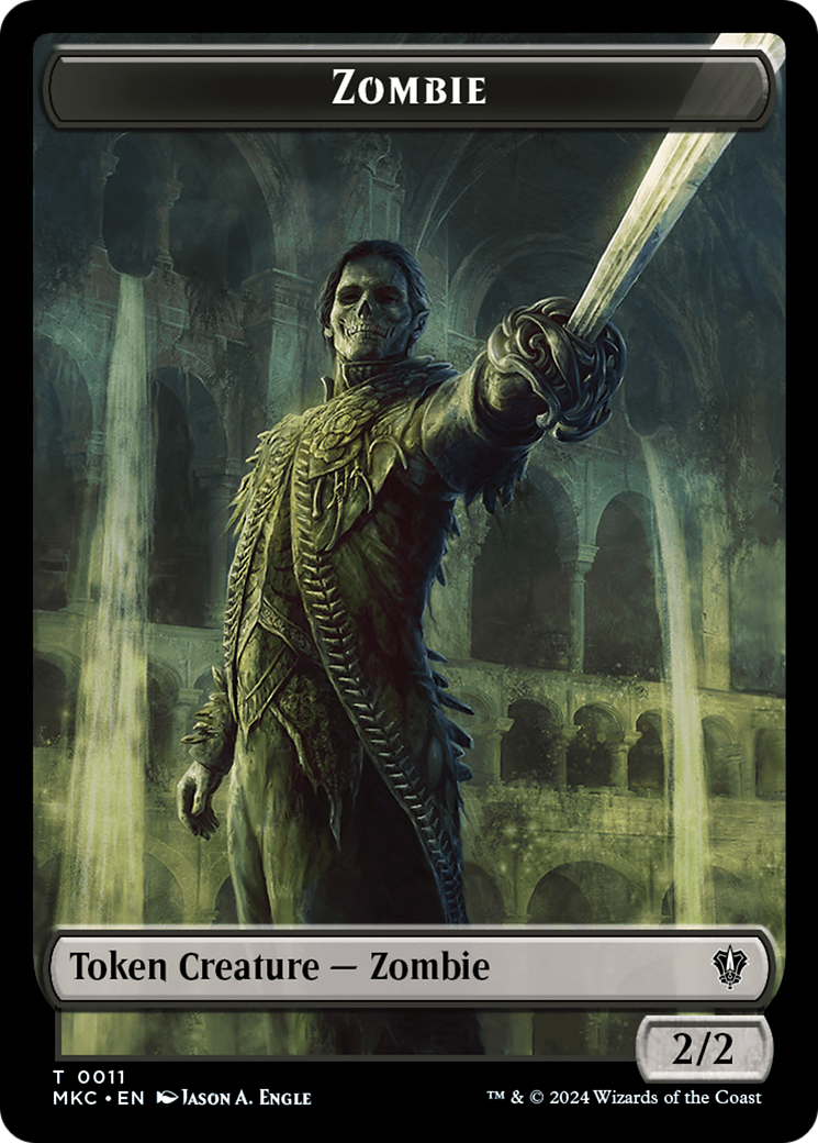 Vizier of Many Faces // Zombie Double-Sided Token [Murders at Karlov Manor Commander Tokens] | PLUS EV GAMES 