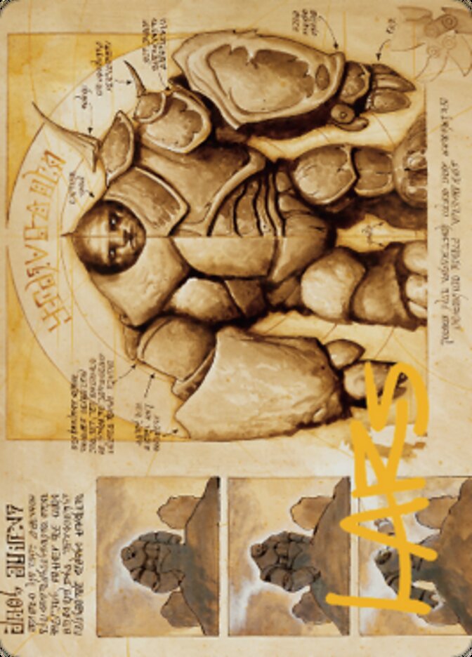 Precursor Golem Art Card (Gold-Stamped Signature) [The Brothers' War Art Series] | PLUS EV GAMES 