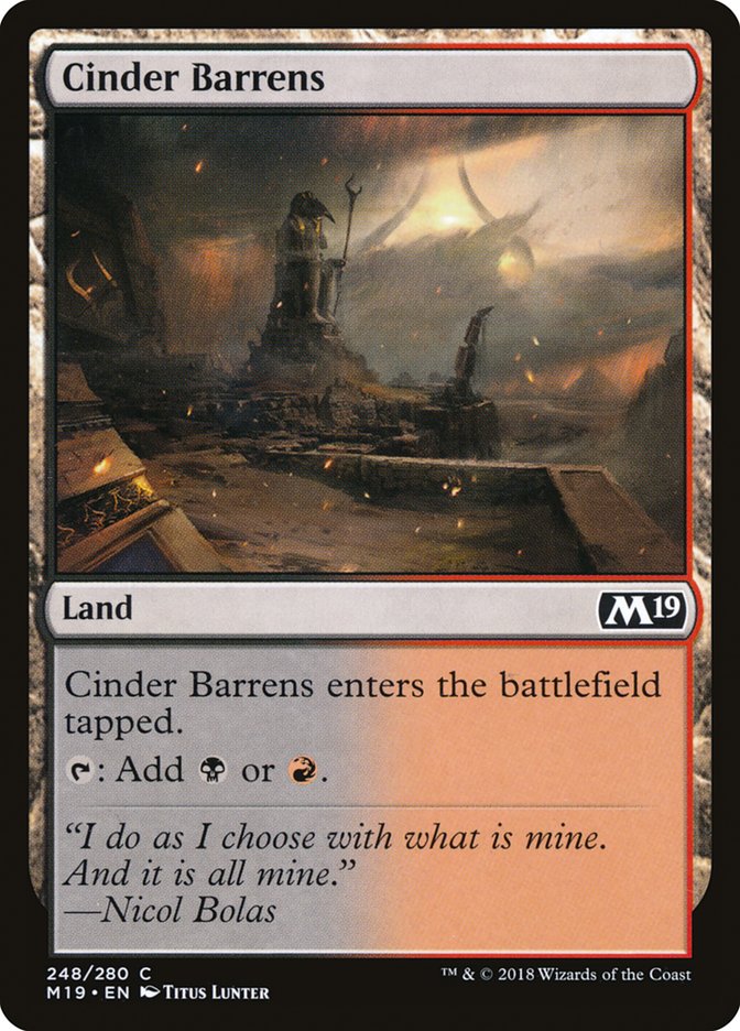 Cinder Barrens [Core Set 2019] | PLUS EV GAMES 