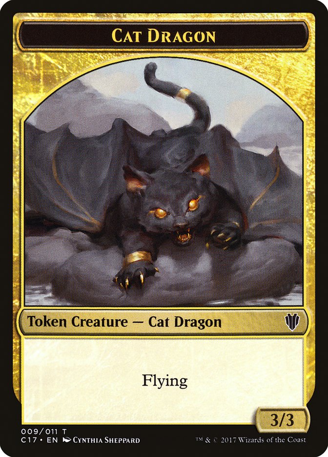 Cat Dragon // Dragon (007) Double-sided Token [Commander 2017 Tokens] | PLUS EV GAMES 