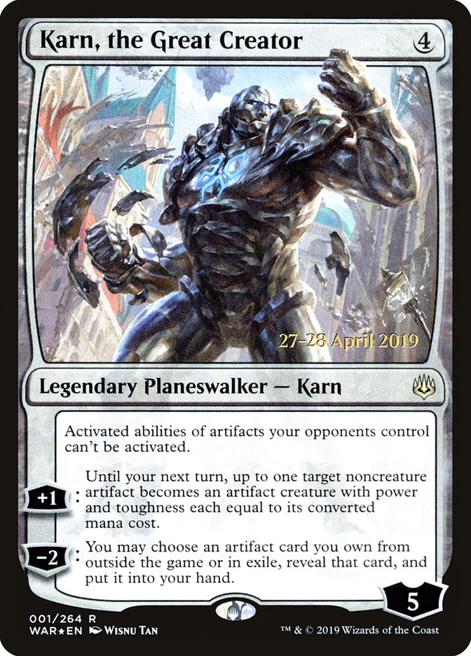 Karn, the Great Creator  [War of the Spark Prerelease Promos] | PLUS EV GAMES 