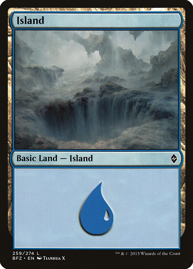 Island (259a) [Battle for Zendikar] | PLUS EV GAMES 