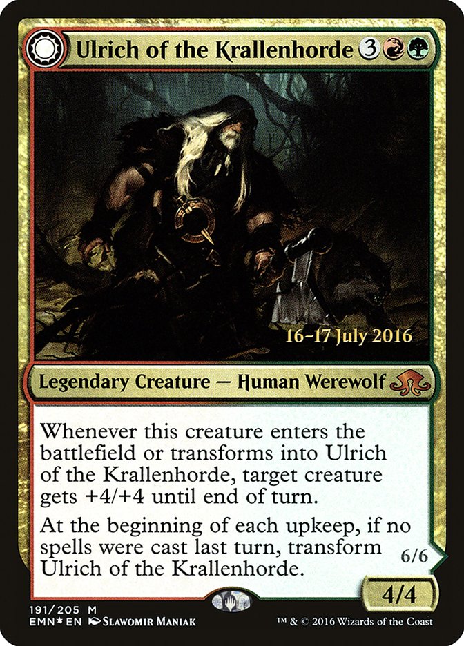 Ulrich of the Krallenhorde // Ulrich, Uncontested Alpha  [Eldritch Moon Prerelease Promos] | PLUS EV GAMES 