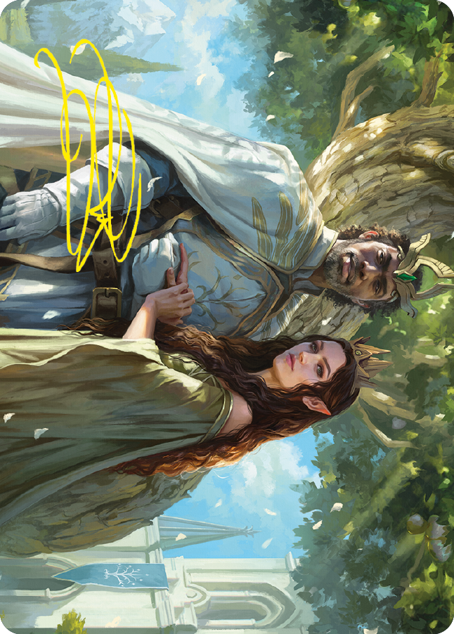 Aragorn and Arwen, Wed Art Card (Gold-Stamped Signature) [The Lord of the Rings: Tales of Middle-earth Art Series] | PLUS EV GAMES 