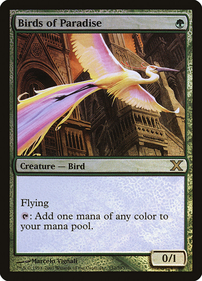 Birds of Paradise (Premium Foil) [Tenth Edition] | PLUS EV GAMES 