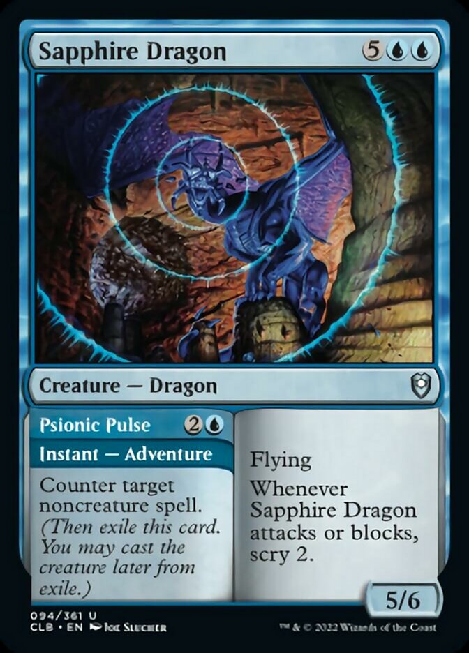 Sapphire Dragon // Psionic Pulse [Commander Legends: Battle for Baldur's Gate] | PLUS EV GAMES 