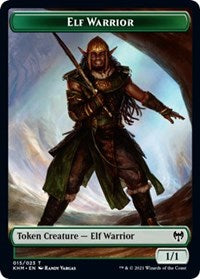 Elf Warrior // Icy Manalith Double-sided Token [Kaldheim Tokens] | PLUS EV GAMES 