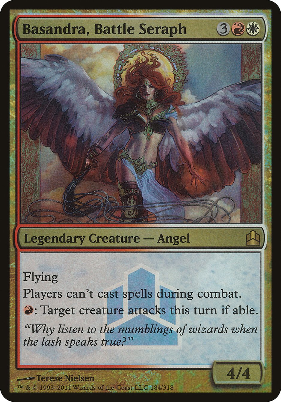 Basandra, Battle Seraph (Launch) (Oversized) [Commander 2011 Prerelease Promos] | PLUS EV GAMES 