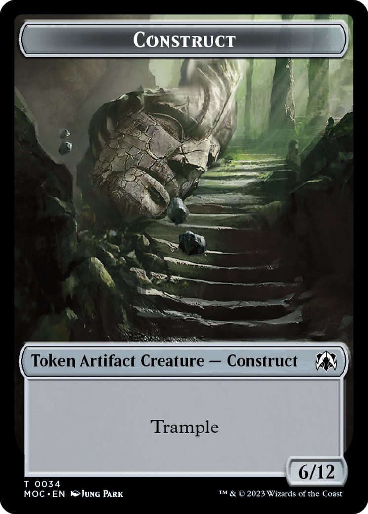 Phyrexian Golem // Construct Double-Sided Token [March of the Machine Commander Tokens] | PLUS EV GAMES 