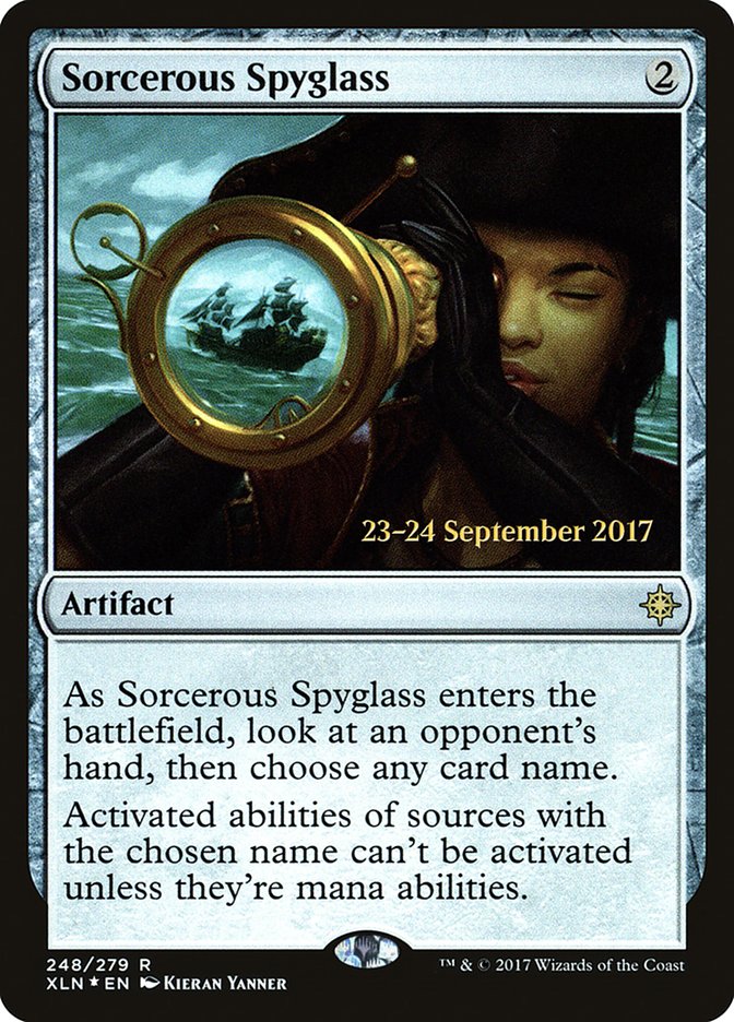 Sorcerous Spyglass  [Ixalan Prerelease Promos] | PLUS EV GAMES 