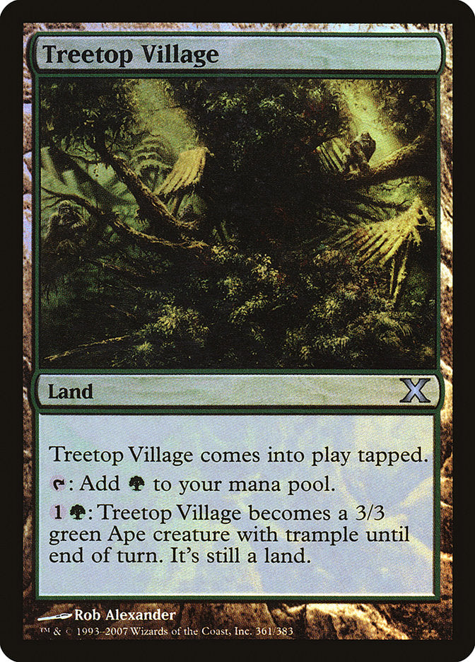 Treetop Village (Premium Foil) [Tenth Edition] | PLUS EV GAMES 