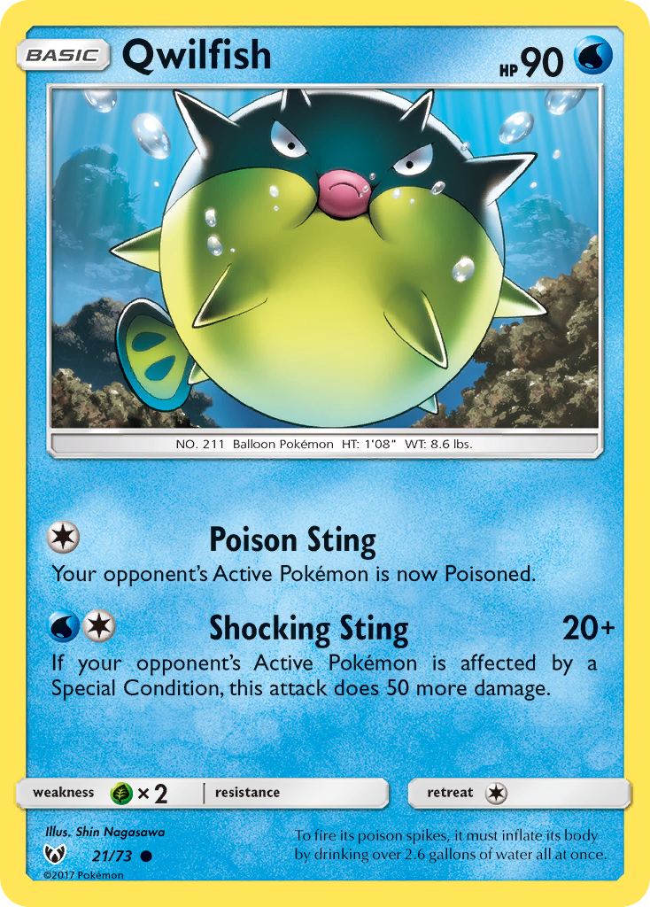 Qwilfish (21/73) [Sun & Moon: Shining Legends] | PLUS EV GAMES 