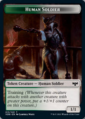 Human (001) // Human Soldier Double-sided Token [Innistrad: Crimson Vow Tokens] | PLUS EV GAMES 