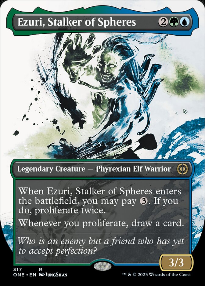 Ezuri, Stalker of Spheres (Borderless Ichor) [Phyrexia: All Will Be One] | PLUS EV GAMES 