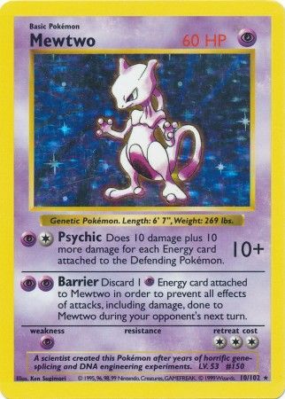 Mewtwo (10/102) [Base Set (Shadowless)] | PLUS EV GAMES 