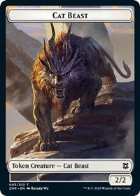 Cat Beast // Construct Double-sided Token [Zendikar Rising Tokens] | PLUS EV GAMES 