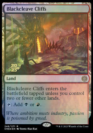 Blackcleave Cliffs [Phyrexia: All Will Be One Prerelease Promos] | PLUS EV GAMES 