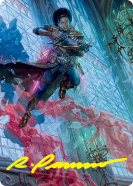 Kaya, Geist Hunter Art Card (Gold-Stamped Signature) [Innistrad: Crimson Vow Art Series] | PLUS EV GAMES 