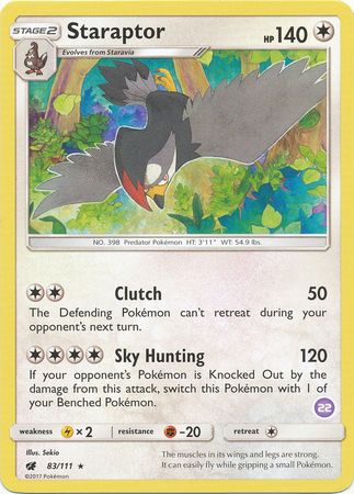 Staraptor (83/111) [Sun & Moon: Trainer Kit - Alolan Sandslash & Alolan Ninetales]