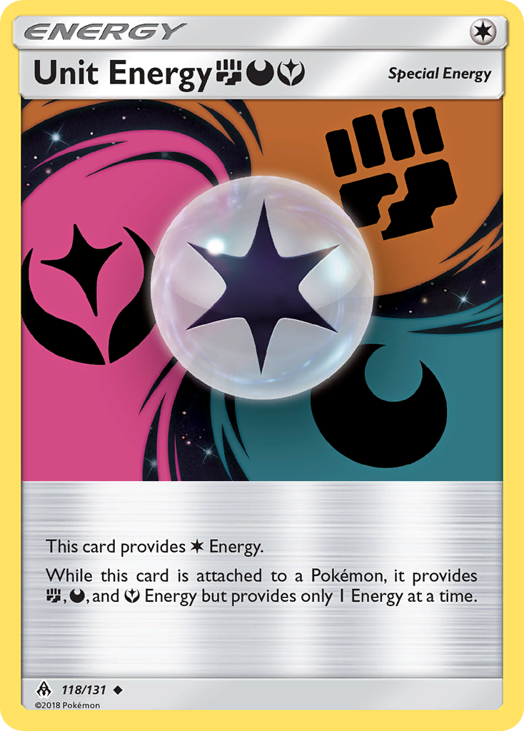 Unit Energy (118/131) (Fighting, Darkness, Fairy) [Sun & Moon: Forbidden Light] | PLUS EV GAMES 