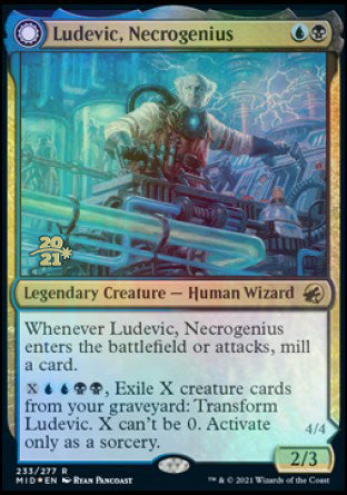 Ludevic, Necrogenius // Olag, Ludevic's Hubris [Innistrad: Midnight Hunt Prerelease Promos] | PLUS EV GAMES 