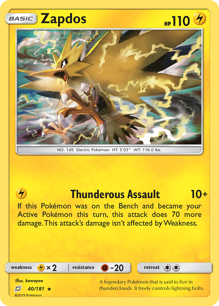 Zapdos (40/181) [Sun & Moon: Team Up] | PLUS EV GAMES 