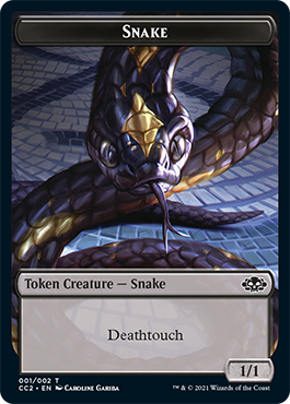 Snake // Zombie Double-sided Token [Commander Collection: Black Tokens] | PLUS EV GAMES 