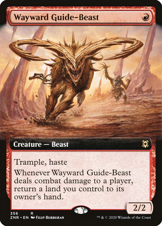 Wayward Guide-Beast (Extended) [Zendikar Rising Extended Art] | PLUS EV GAMES 