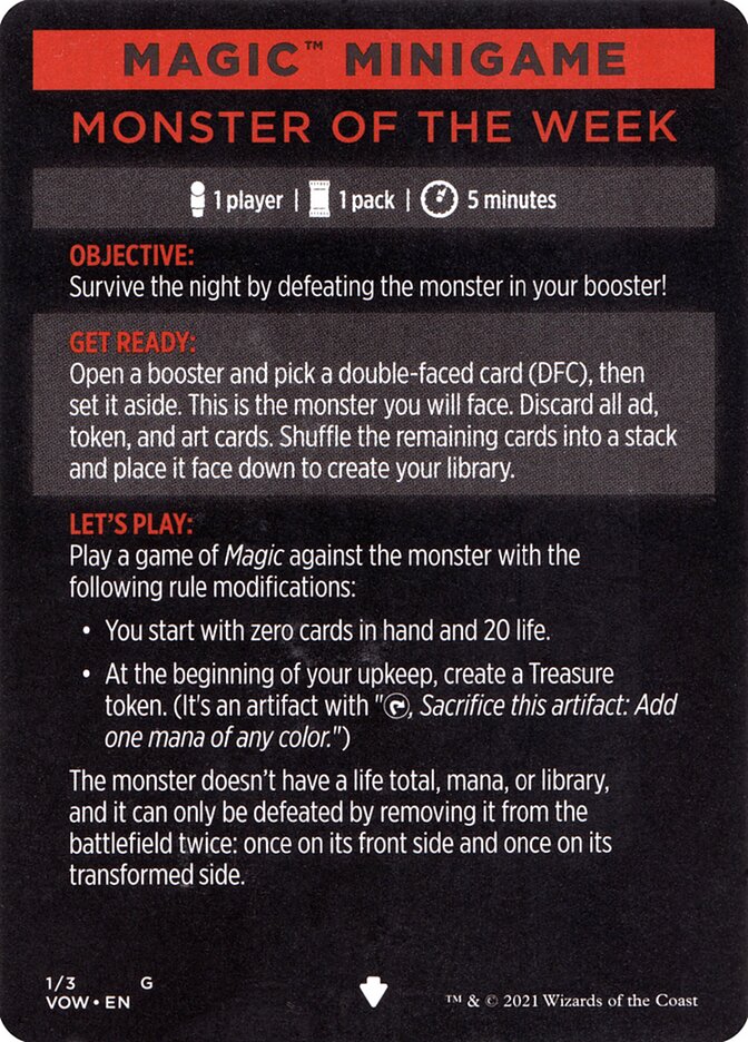 Monster of The Week (Magic Minigame) [Innistrad: Crimson Vow Minigame] | PLUS EV GAMES 
