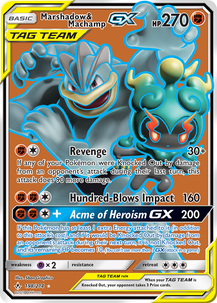 Marshadow & Machamp GX (198/214) [Sun & Moon: Unbroken Bonds] | PLUS EV GAMES 