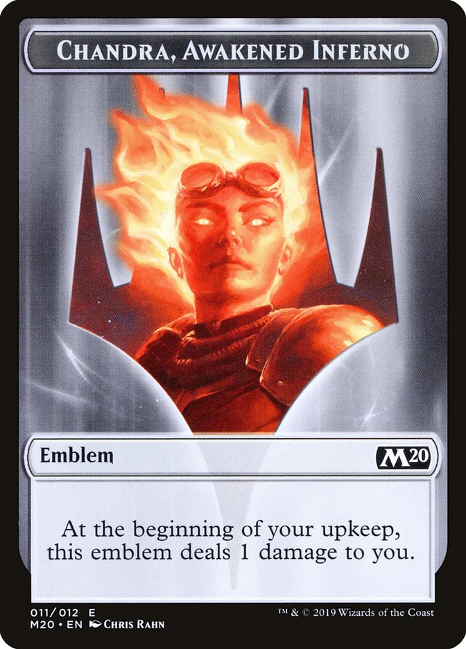 Chandra, Awakened Inferno Emblem [Core Set 2020 Tokens] | PLUS EV GAMES 