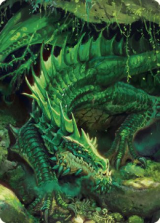 Lurking Green Dragon Art Card [Commander Legends: Battle for Baldur's Gate Art Series] | PLUS EV GAMES 