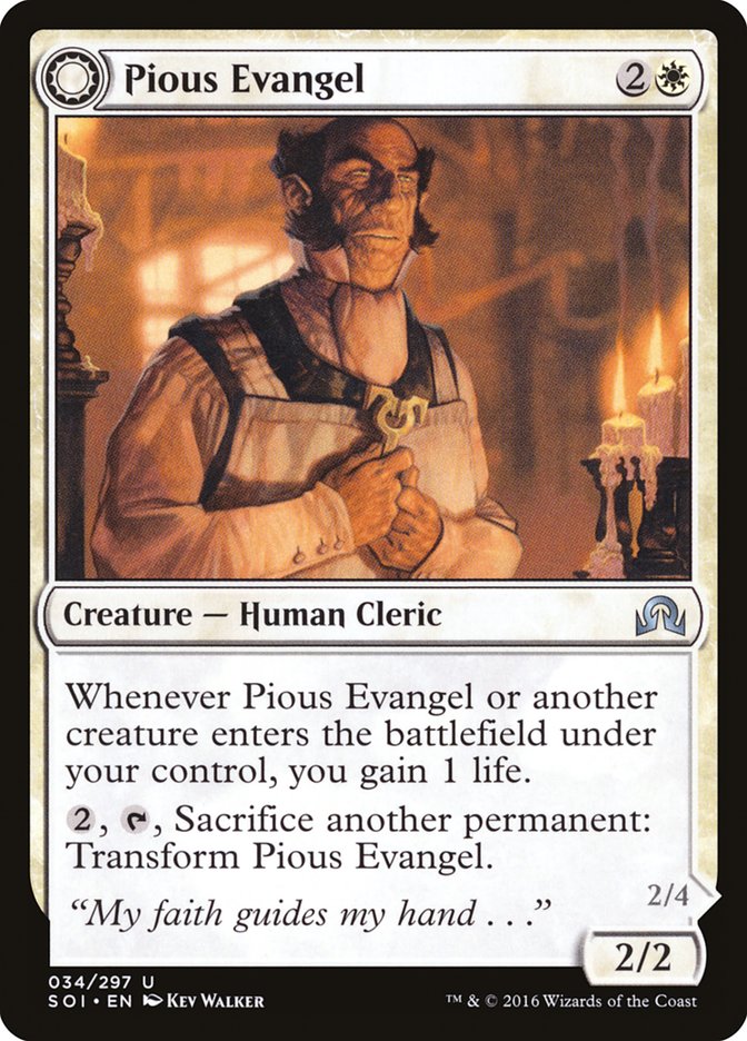 Pious Evangel // Wayward Disciple [Shadows over Innistrad] | PLUS EV GAMES 