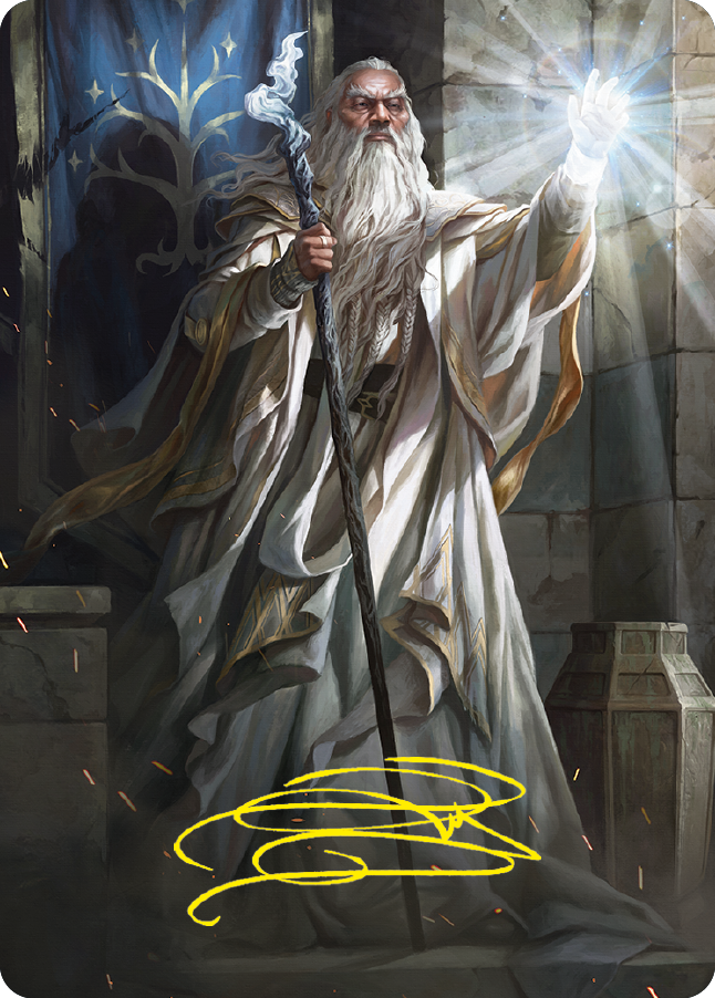 Gandalf the White Art Card (Gold-Stamped Signature) [The Lord of the Rings: Tales of Middle-earth Art Series] | PLUS EV GAMES 