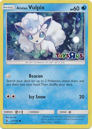 Alolan Vulpix (21/145) (Toys R Us Promo) [Sun & Moon: Guardians Rising] | PLUS EV GAMES 