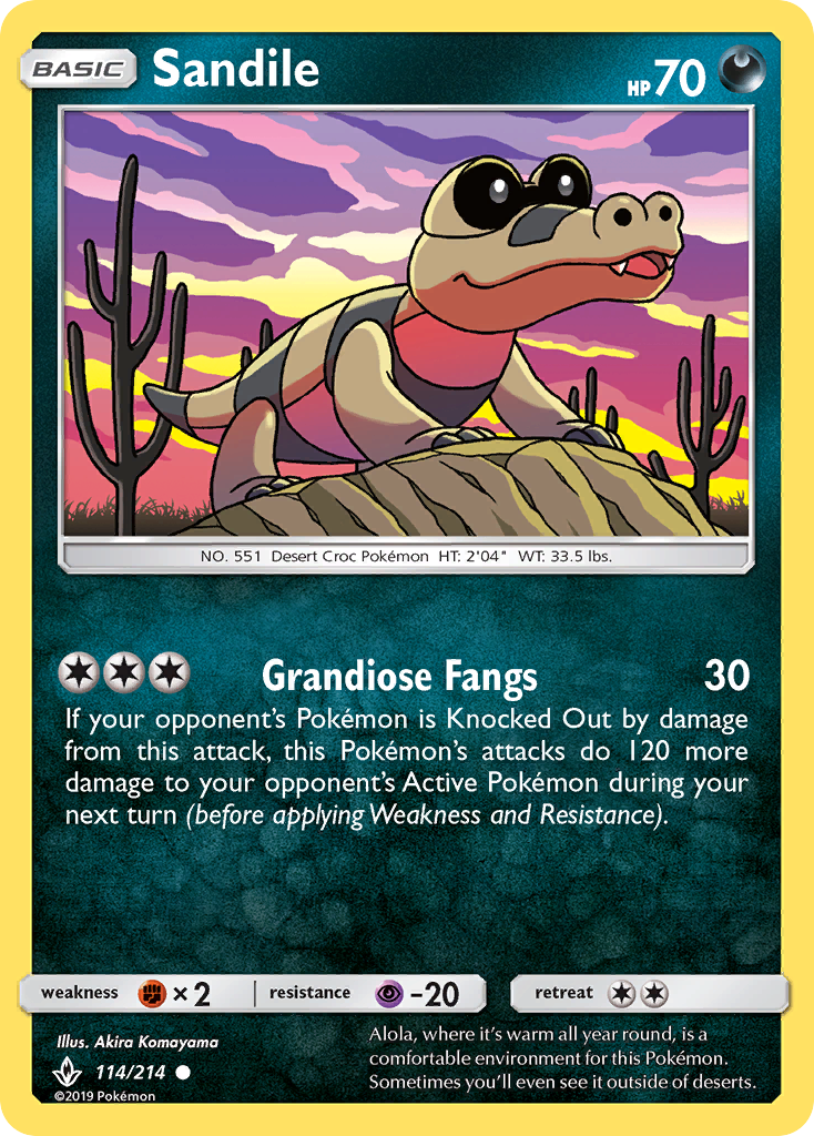 Sandile (114/214) [Sun & Moon: Unbroken Bonds] | PLUS EV GAMES 