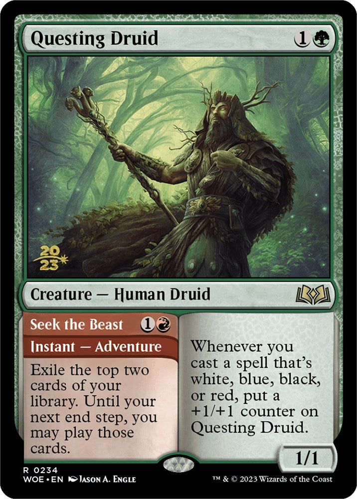 Questing Druid // Seek the Beast [Wilds of Eldraine Prerelease Promos] | PLUS EV GAMES 