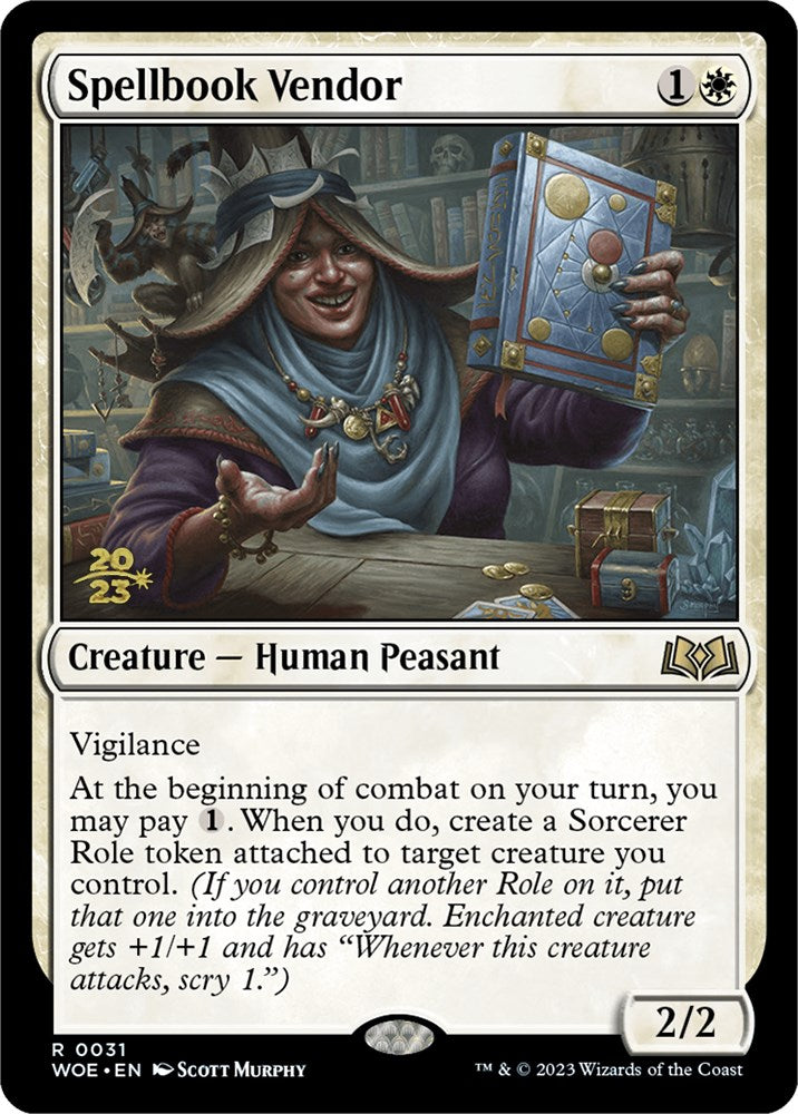 Spellbook Vendor [Wilds of Eldraine Prerelease Promos] | PLUS EV GAMES 