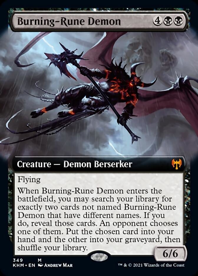 Burning-Rune Demon (Extended Art) [Kaldheim] | PLUS EV GAMES 