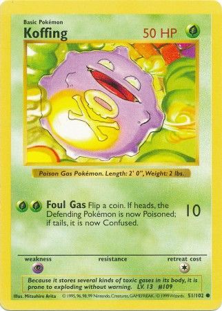 Koffing (51/102) [Base Set (Shadowless)] | PLUS EV GAMES 