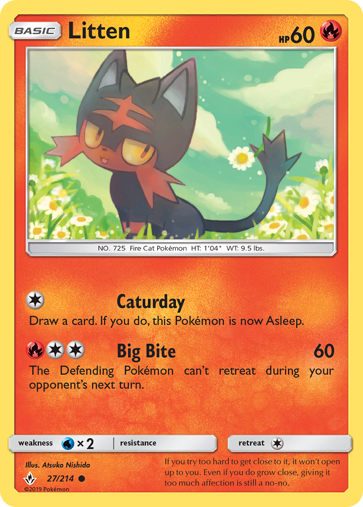 Litten (27/214) [Sun & Moon: Unbroken Bonds] | PLUS EV GAMES 