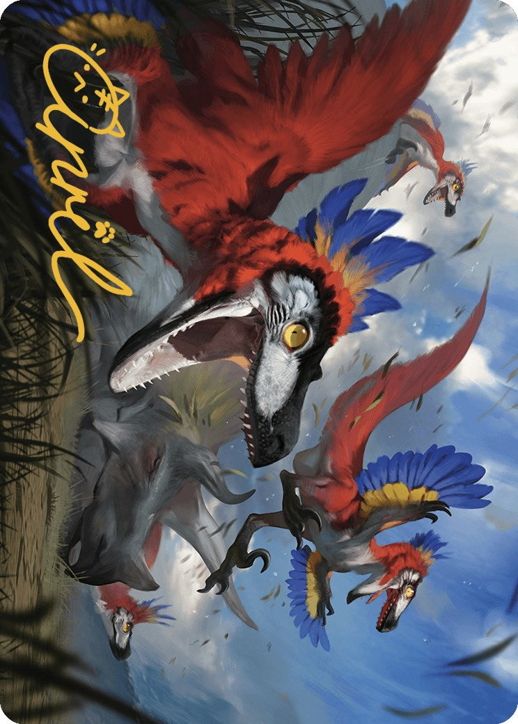 Wrathful Raptors Art Card (Gold-Stamped Signature) [The Lost Caverns of Ixalan Art Series] | PLUS EV GAMES 