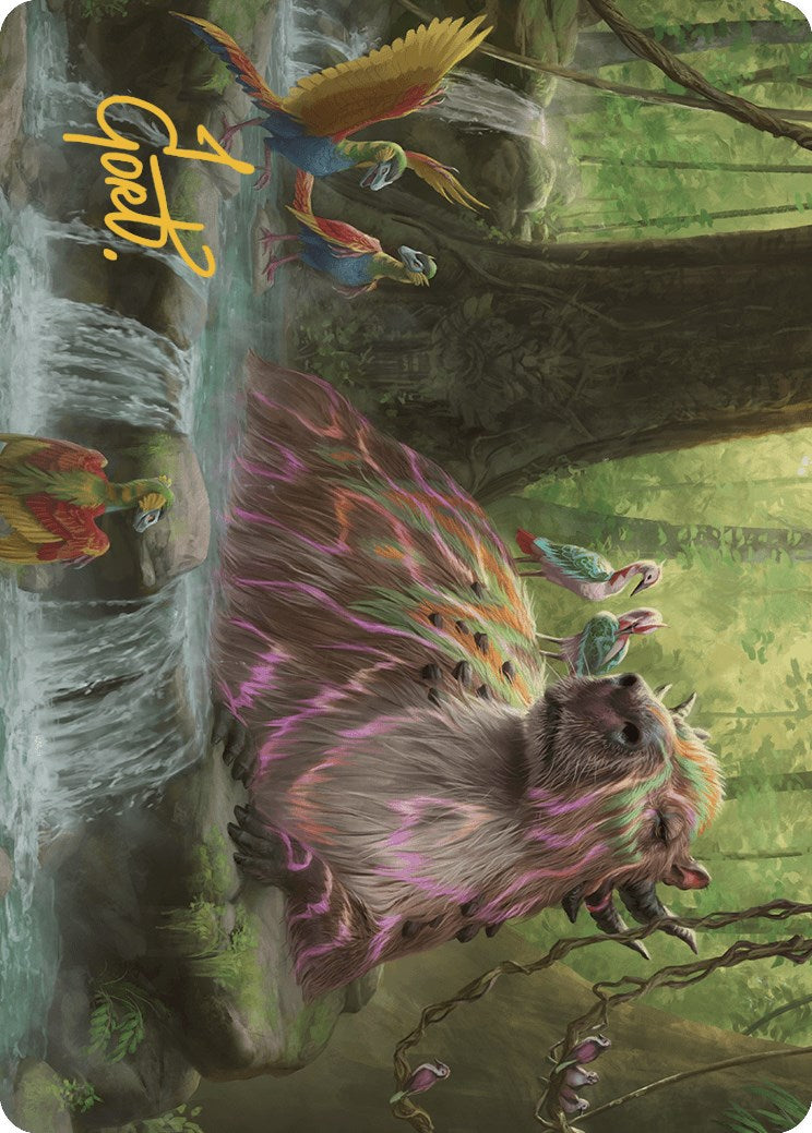 Basking Capybara Art Card (Gold-Stamped Signature) [The Lost Caverns of Ixalan Art Series] | PLUS EV GAMES 