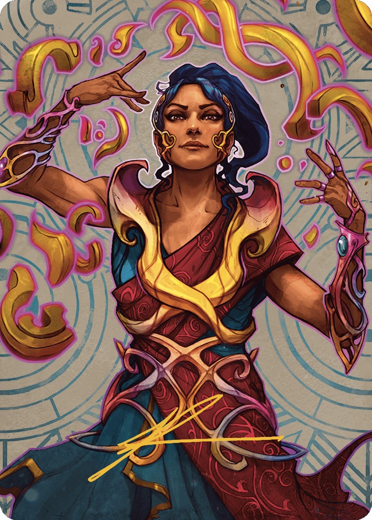 Saheeli, the Sun's Brilliance Art Card (Gold-Stamped Signature) [The Lost Caverns of Ixalan Art Series] | PLUS EV GAMES 