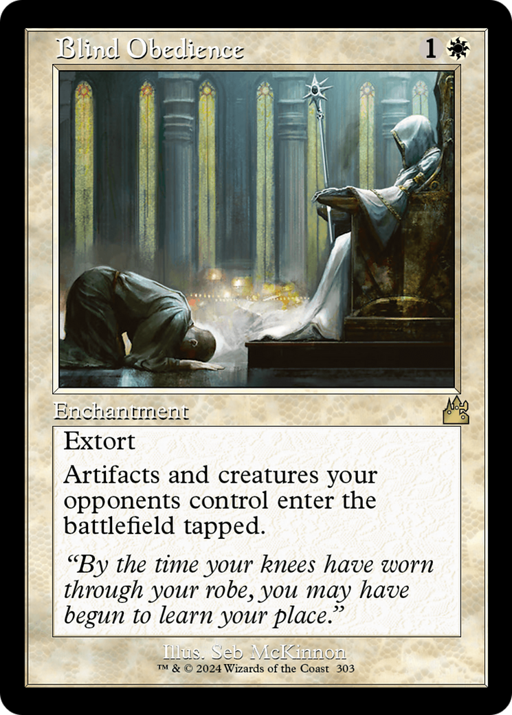Blind Obedience (Retro Frame) [Ravnica Remastered] | PLUS EV GAMES 