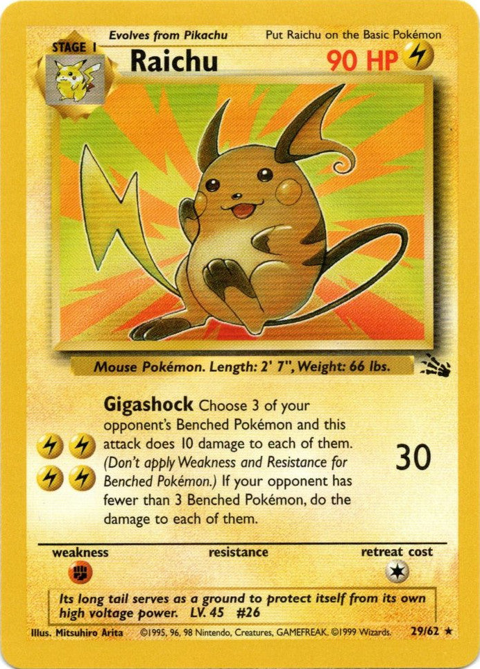 Raichu (29/62) [Fossil Unlimited] | PLUS EV GAMES 